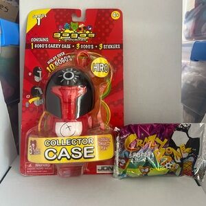 Gogo's Crazy Bones Red Case Sr 1 Hiro w/3 Gogo's & 3 Stickers & Crazy Bones Pack